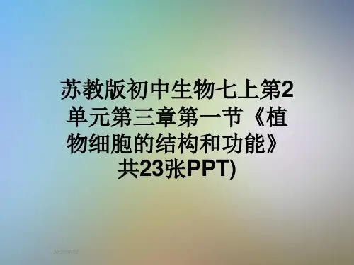 苏教版初中生物七上第2单元第三章第一节《植物细胞的结构和功能》共23张PPT)