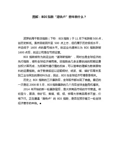 图解：BDI指数“滑铁卢”意味着什么？