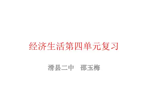 经济生活第四单元复习