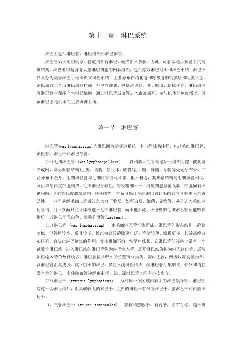 最新整理、吉林家畜解剖学(主编雷治海等)教案：第十一章淋巴系统01(农林类)畜牧兽医)