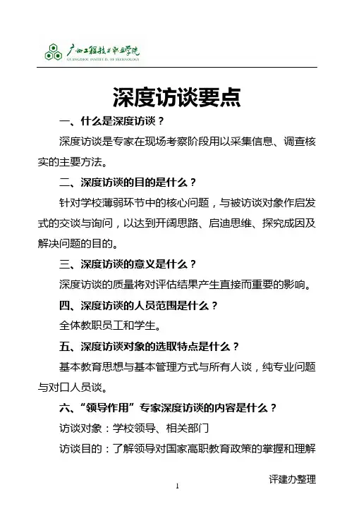 深度访谈要点