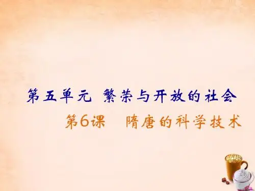 七年级历史下册第6课隋唐的科学技术课件岳麓版.