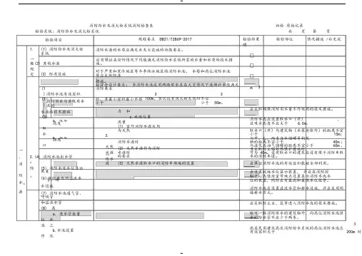 消防给水及消火栓系统消防检查表
