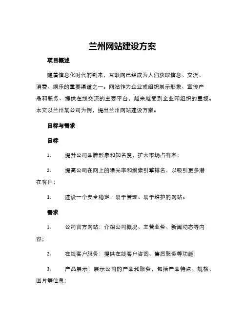兰州网站建设方案