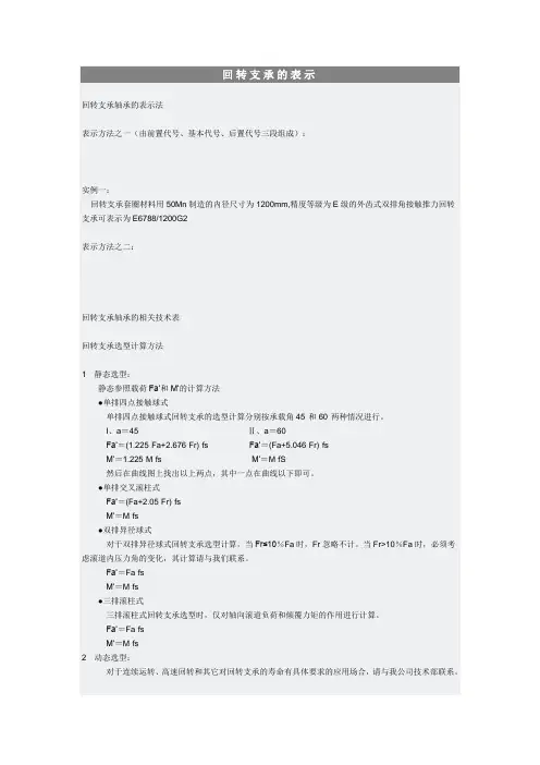 回转支承的表示