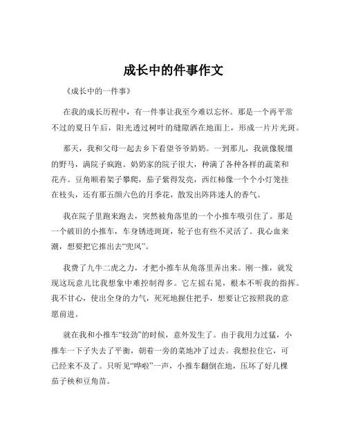 成长中的件事作文