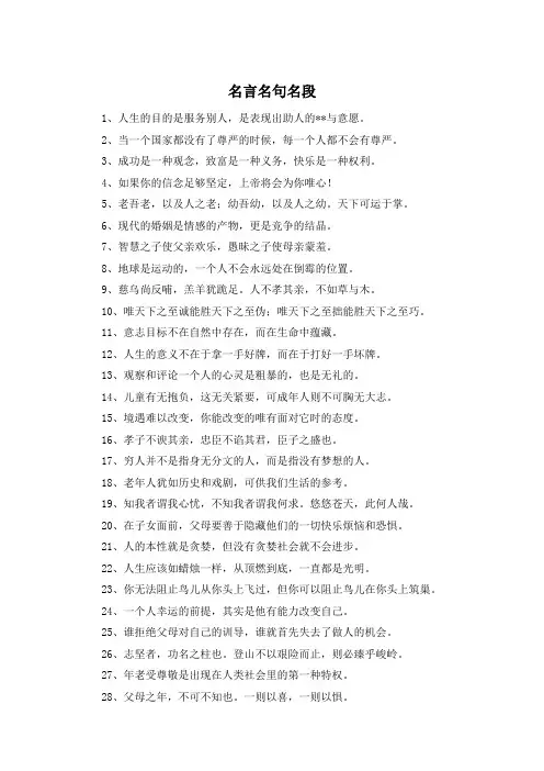 名言名句名段 