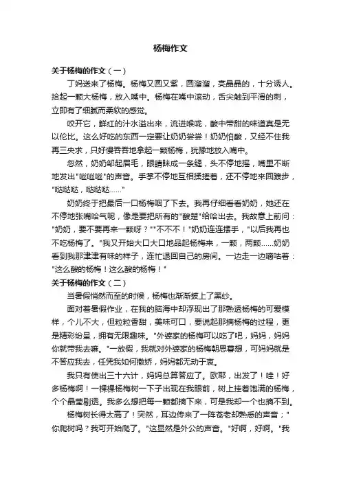杨梅作文范文8篇