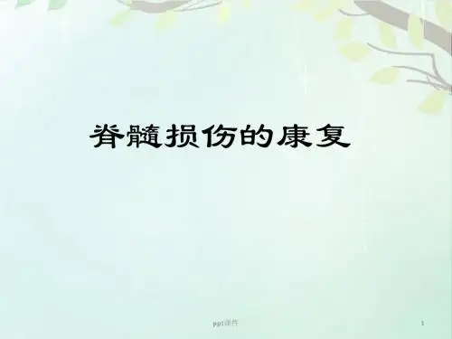 脊髓损伤康复  ppt课件