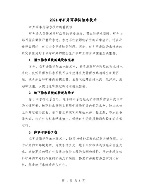 2024年矿井雨季防治水技术（3篇）