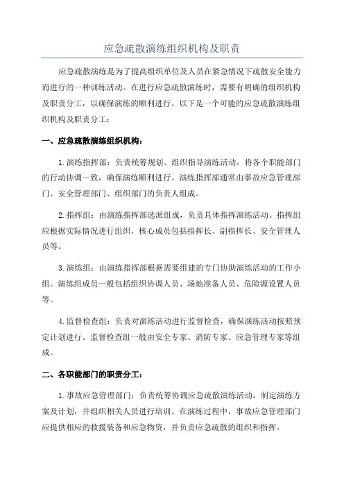 应急疏散演练组织机构及职责