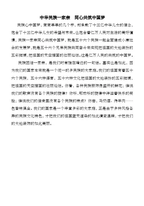 中华民族一家亲同心共筑中国梦 2