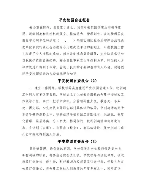平安校园自查报告(24篇)
