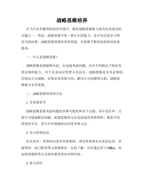 战略思维培养