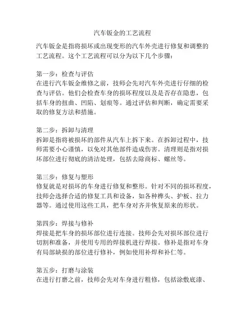 汽车钣金的工艺流程