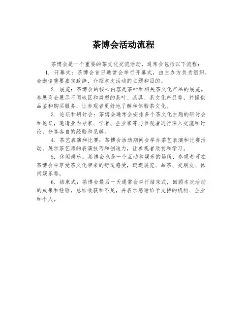 茶博会活动流程