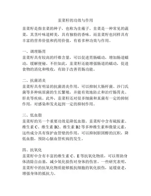 韮菜籽的功效与作用