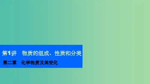 高考化学一轮复习 第二章 第1讲 物质的组成、性质和分类