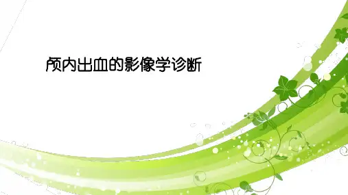颅内出血的影像学诊断ppt课件