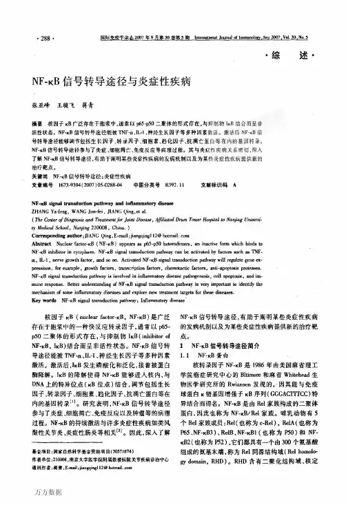 NF-κB信号转导途径与炎症性疾病