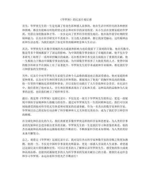 《华罗庚》的纪录片观后感