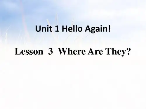 冀教版四年级下册英语Lesson 3 Where Are They (2)