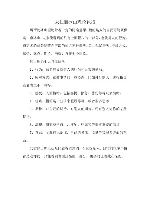 宋仁丽冰山理论包括