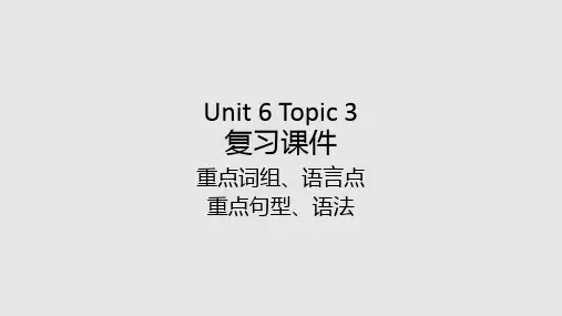 仁爱版八年级英语下册Unit 6 Topic 3 复习课件(共17张PPT)
