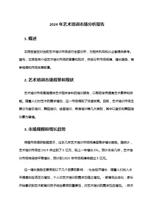 2024年艺术培训市场分析报告