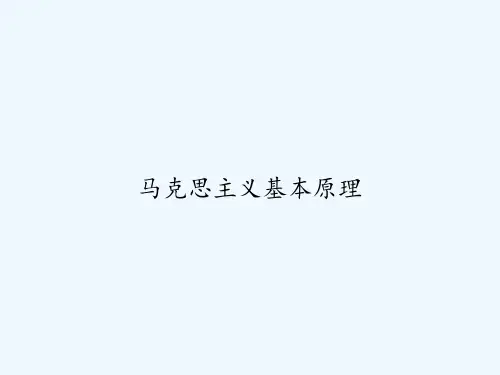 马克思主义基本原理 PPT