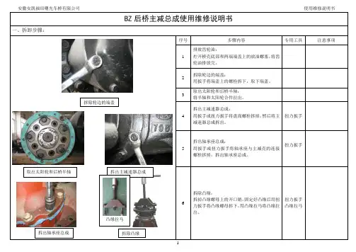 BZ后桥主减总成使用维修说明书