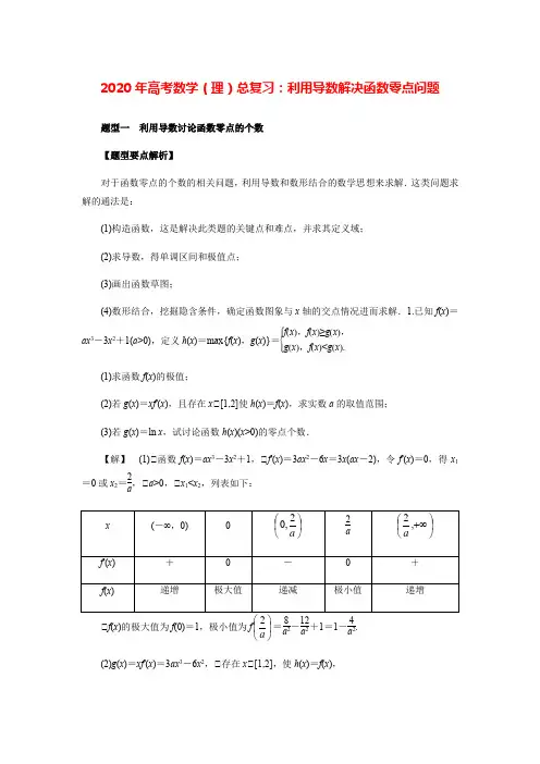 2020年高考数学(理)总复习：利用导数解决函数零点问题(解析版)