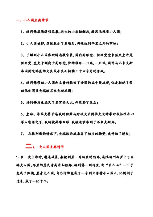 格列佛游记主要情节