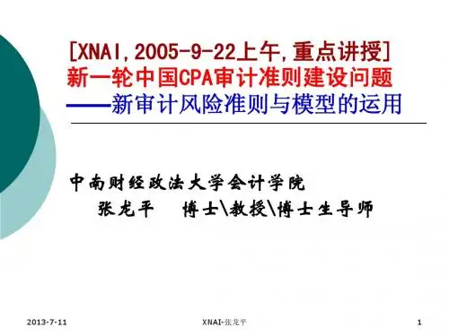 XNAI新一轮中国CPA审计准则建设-风险准则讲稿050720