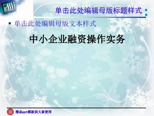 中小企业融资操作实务