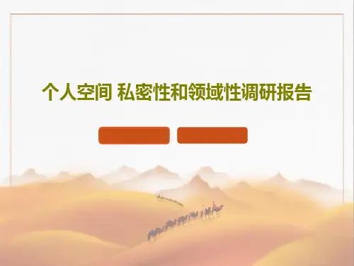 个人空间 私密性和领域性调研报告35页PPT