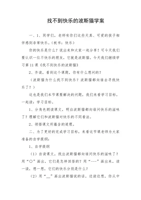 快乐的波斯猫教案