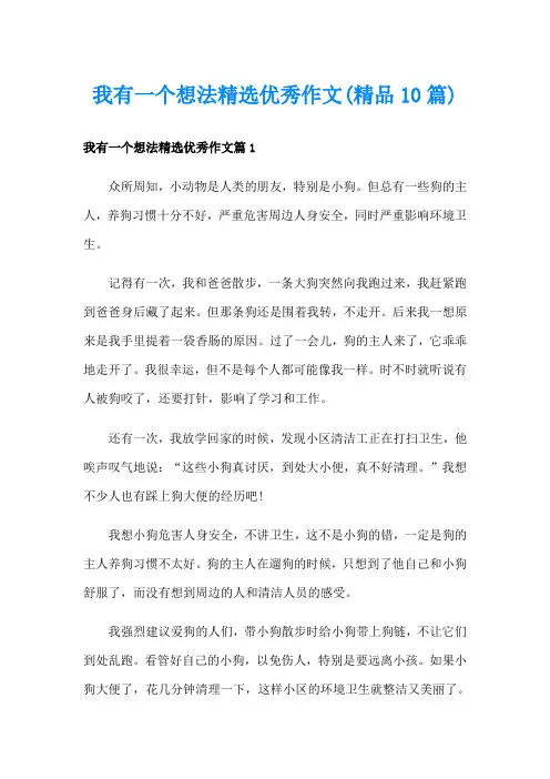 我有一个想法精选优秀作文(精品10篇)
