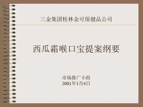 市场营销--西瓜霜喉口宝提案纲要