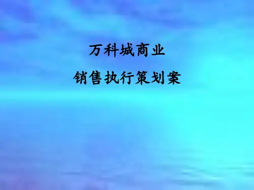 深圳万科城商业销售执行策划案