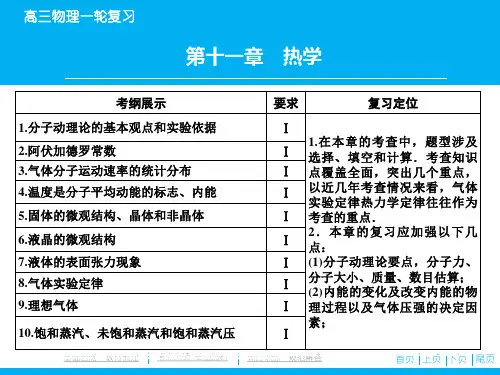 高考物理一轮复习：11-1《分子动理论、内能》ppt课件