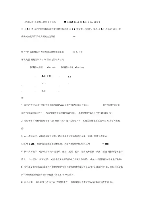 关于裂缝规范