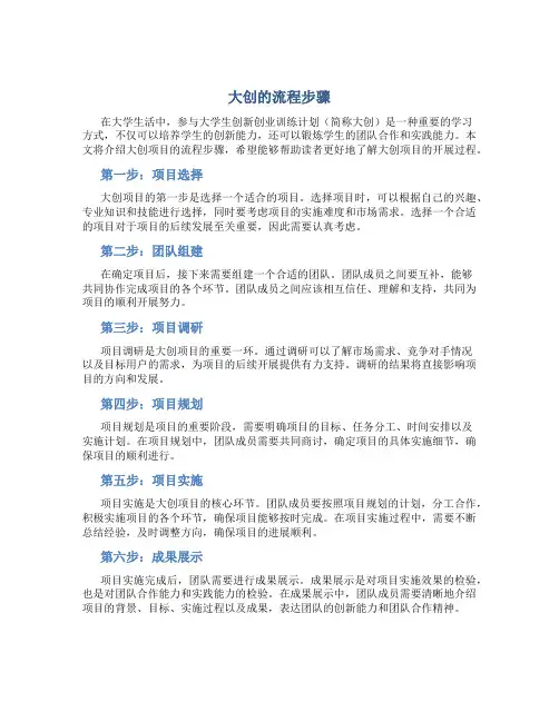 大创的流程步骤