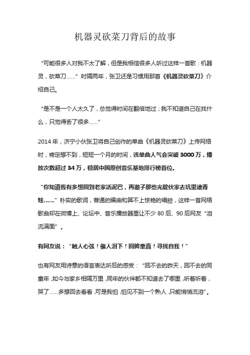 机器灵砍菜刀背后的故事