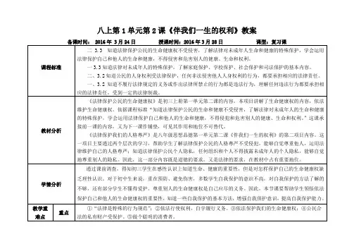 《伴我们一生的权利》(复习)
