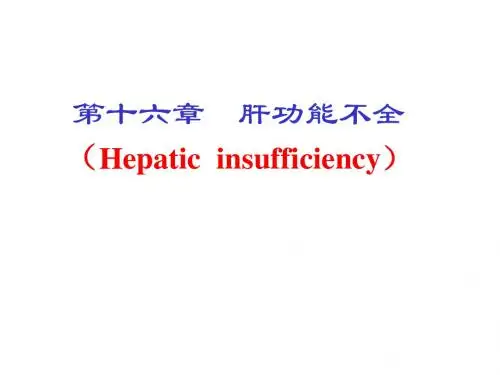 病理生理学网络课件第16章肝功能不全课件