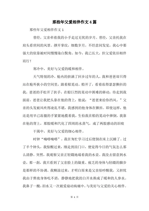 那些年父爱相伴作文4篇