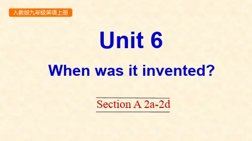 新PEP人教版九年级上册英语 Unit 6 Section A 2a-2d 精品课件