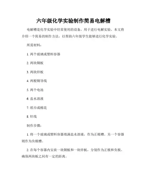 六年级化学实验制作简易电解槽