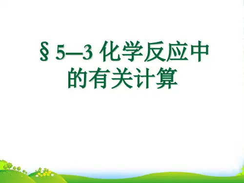 鲁教版九年级化学课件5.3化学反应中的有关计算(12张PPT)